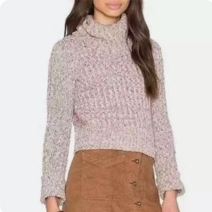 Free People Twisted Cable Chunky Turtleneck Sweater Size S